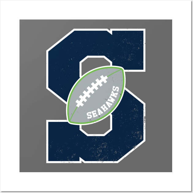 Big Bold Seattle Seahawks Monogram Wall Art by Rad Love